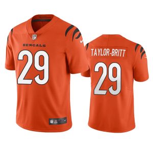 Men Cincinnati Bengals #29 Cam Taylor-Britt Orange Vapor Limited Football Stitched Jersey