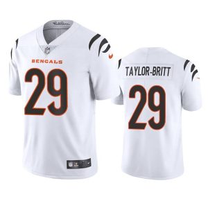 Men Cincinnati Bengals #29 Cam Taylor-Britt White Vapor Limited Football Stitched Jersey