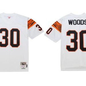 Men Cincinnati Bengals #30 Ickey Woods White 1988 Stitched Jersey