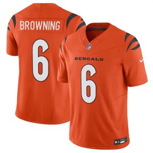 Men Cincinnati Bengals #6 Jake Browning Orange 2023 F.U.S.E. Vapor Untouchable Limited Football Stitched Jersey