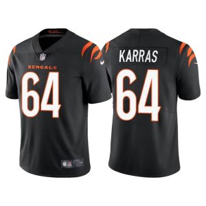 Men Cincinnati Bengals #64 Ted Karras Black Vapor Untouchable Limited Stitched Jersey