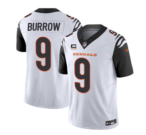 Men Cincinnati Bengals #9 Joe Burrow 2023 F.U.S.E. White With 4-Star C Patch Vapor Untouchable Limited Football Stitched Jersey