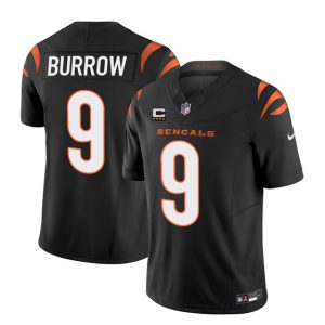 Men Cincinnati Bengals #9 Joe Burrow Black 2023 F.U.S.E. With 4-Star C Patch Vapor Untouchable Limited Football Stitched Jersey