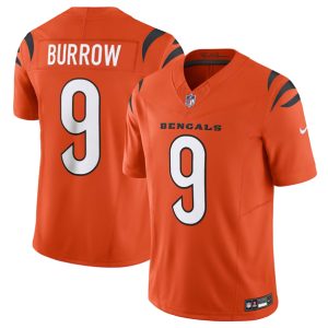 Men Cincinnati Bengals #9 Joe Burrow Orange 2023 F.U.S.E. Vapor Untouchable Limited Stitched Jersey