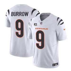 Men Cincinnati Bengals #9 Joe Burrow White 2023 F.U.S.E. With 4-Star C Patch Vapor Untouchable Limited Football Stitched Jersey