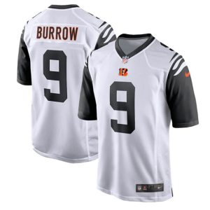 Men Cincinnati Bengals #9 Joe Burrow White Stitched Game Jersey