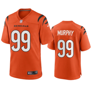 Men Cincinnati Bengals #99 Myles Murphy Orange Stitched Game Jersey