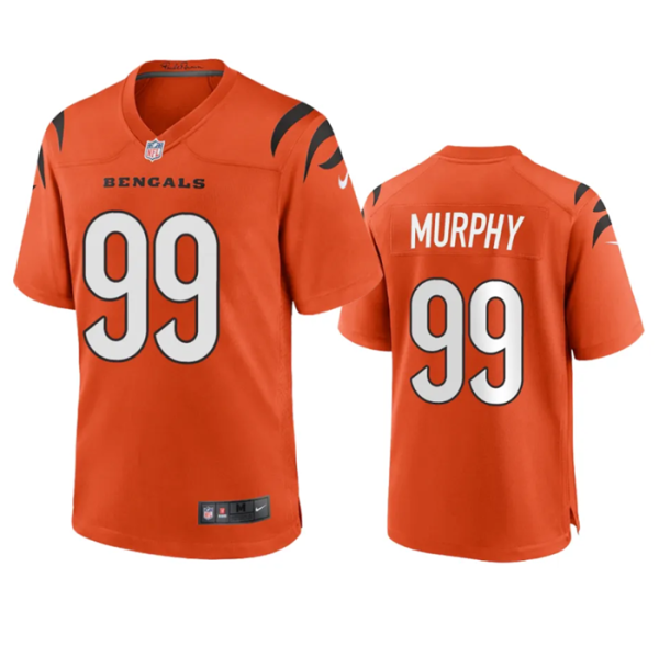 Men Cincinnati Bengals #99 Myles Murphy Orange Stitched Game Jersey