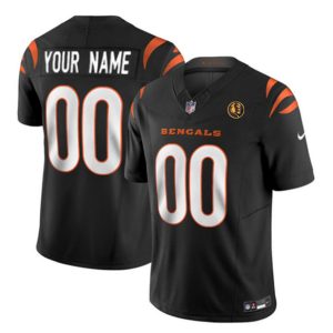 Men Cincinnati Bengals Active Player Custom Black 2023 F.U.S.E. With John Madden Patch Vapor Limited Football Stitched Jersey