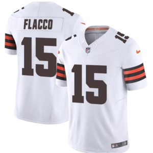 Men Cleveland Browns #15 Joe Flacco White 2023 F.U.S.E. Vapor Limited Football Stitched Jersey