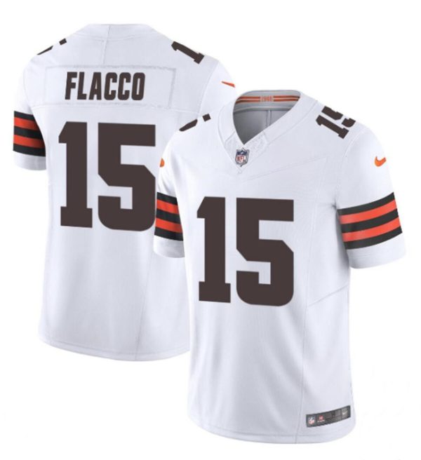 Men Cleveland Browns #15 Joe Flacco White 2023 F.U.S.E. Vapor Limited Football Stitched Jersey