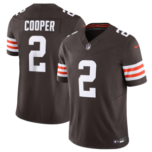 Men Cleveland Browns #2 Amari Cooper Brown 2023 F.U.S.E. Vapor Untouchable Limited Stitched Jersey