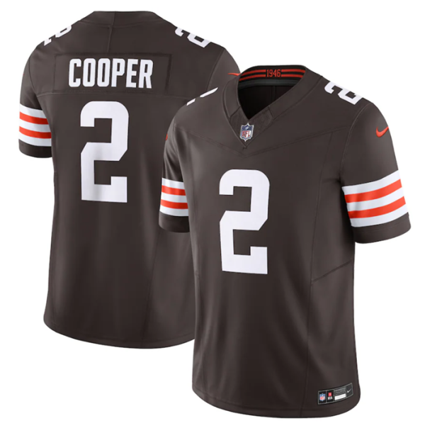 Men Cleveland Browns #2 Amari Cooper Brown 2023 F.U.S.E. Vapor Untouchable Limited Stitched Jersey