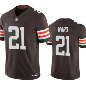 Men Cleveland Browns #21 Denzel Ward Brown 2023 F.U.S.E. Vapor Untouchable Limited Stitched Jersey