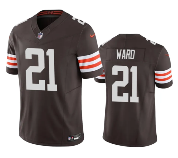 Men Cleveland Browns #21 Denzel Ward Brown 2023 F.U.S.E. Vapor Untouchable Limited Stitched Jersey