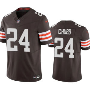 Men Cleveland Browns #24 Nick Chubb Brown 2023 F.U.S.E. Vapor Untouchable Limited Stitched Jersey