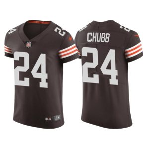 Men Cleveland Browns #24 Nick Chubb Brown Vapor Untouchable Limited Stitched Jersey