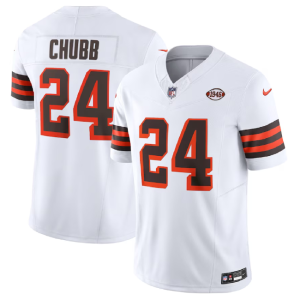 Men Cleveland Browns #24 Nick Chubb White 2023 F.U.S.E. 1946 Collection Vapor Untouchable Limited Football Stitched Jersey