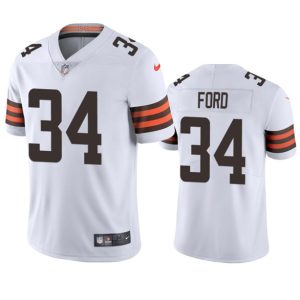 Men Cleveland Browns #34 Jerome Ford White Vapor Limited Stitched Jersey