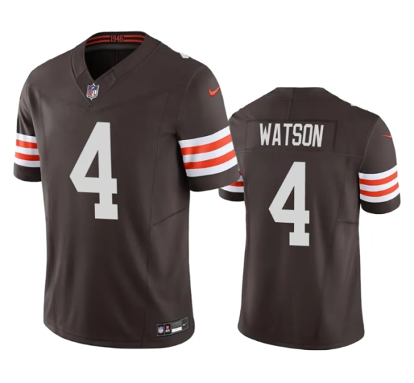 Men Cleveland Browns #4 Deshaun Watson Brown 2023 F.U.S.E. Vapor Untouchable Limited Stitched Jersey