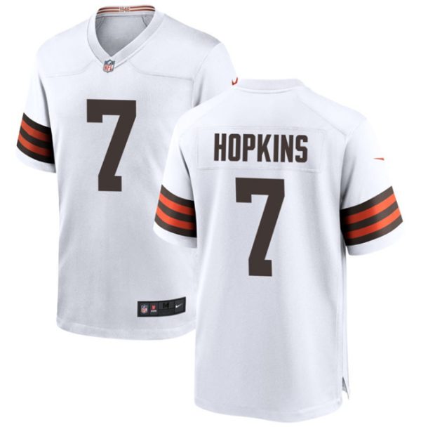 Men Cleveland Browns #7 Dustin Hopkins White Football Stitched Game Jersey