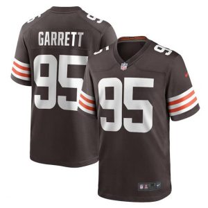 Men Cleveland Browns #95 Myles Garrett Brown Stitched Game Jersey