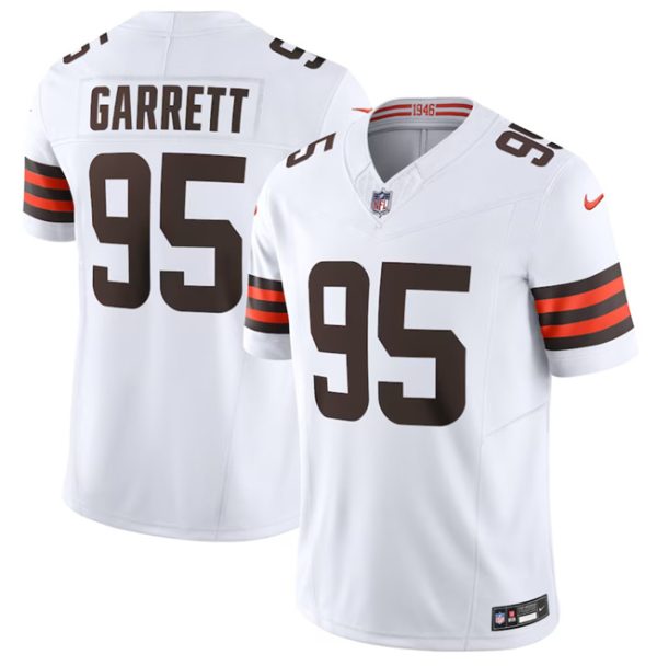 Men Cleveland Browns #95 Myles Garrett White 2023 F.U.S.E. Vapor Untouchable Limited Football Stitched Jersey