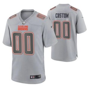 Men Cleveland Browns Active Player Custom Gray Atmosphere Fashion Stitched Game Jersey