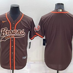 Men Cleveland Browns Blank Brown Stitched Jersey