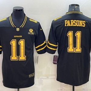 Men Dallas Cowboys #11 Micah Parsons Black Gold Edition With 1960 Patch Limited Stitched Football Jersey