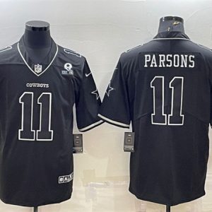 Men Dallas Cowboys #11 Micah Parsons Black With 1960 Patch Limited Stitched Football Jersey