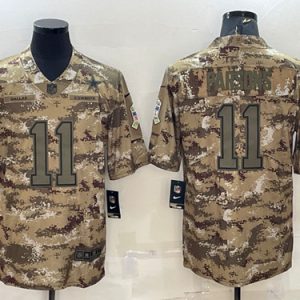 Men Dallas Cowboys #11 Micah Parsons Camo Salute To Service Stitched Jersey