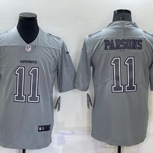 Men Dallas Cowboys #11 Micah Parsons Gray Atmosphere Fashion Stitched Jersey