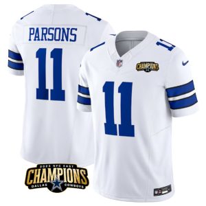 Men Dallas Cowboys #11 Micah Parsons White 2023 F.U.S.E. NFC East Champions Patch Football Stitched Jersey