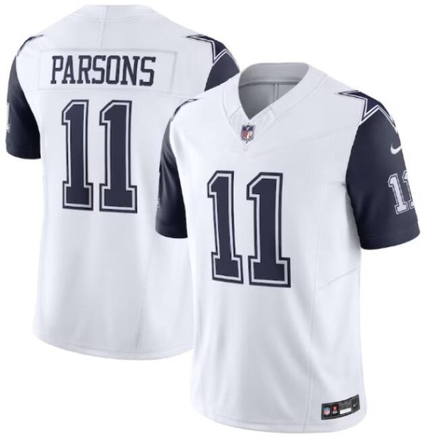 Men Dallas Cowboys #11 Micah Parsons White 2023 F.U.S.E. Vapor Limited Stitched Football Jersey