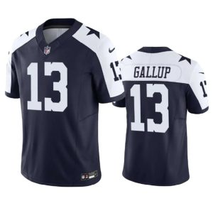 Men Dallas Cowboys #13 Michael Gallup Navy 2023 F.U.S.E. Vapor Limited Stitched Football Jersey