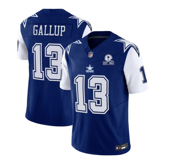 Men Dallas Cowboys #13 Michael Gallup Navy 2023 F.U.S.E. With 1960 Patch Vapor Limited Football Stitched Jersey