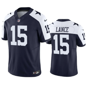 Men Dallas Cowboys #15 Trey Lance Navy 2023 F.U.S.E. Thanksgiving Limited Stitched Football Jersey