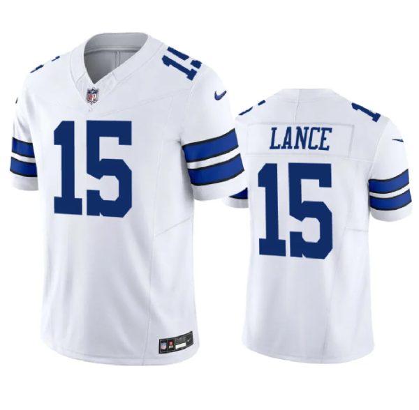 Men Dallas Cowboys #15 Trey Lance White 2023 F.U.S.E. Limited Stitched Football Jersey