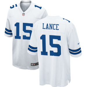 Men Dallas Cowboys #15 Trey Lance White Stitched Football Game Jersey