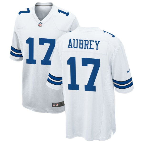 Men Dallas Cowboys #17 Brandon Aubrey White Game Limited Stitched Jersey