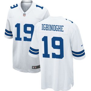 Men Dallas Cowboys #19 Noah Igbinoghene White Football Stitched Game Jersey