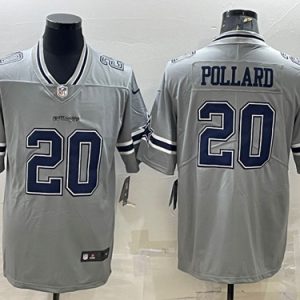 Men Dallas Cowboys #20 Tony Pollard Gray Vapor Untouchable Limited Stitched Jersey