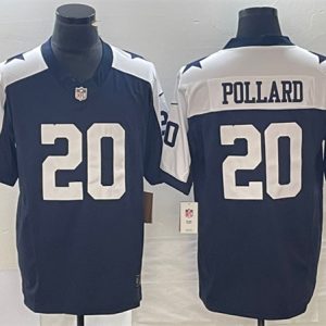 Men Dallas Cowboys #20 Tony Pollard Navy 2023 F.U.S.E.Thanksgiving Limited Football Stitched Jersey