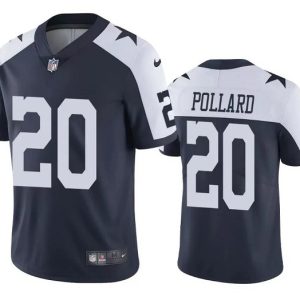 Men Dallas Cowboys #20 Tony Pollard Navy Color Rush Limited Stitched Jersey