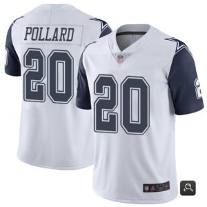 Men Dallas Cowboys #20 Tony Pollard White 2019 Color Rush Limited Stitched Jersey