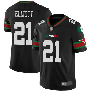 Men Dallas Cowboys #21 Ezekiel Elliott Black Mexico Vapor Limited Stitched Football Jersey