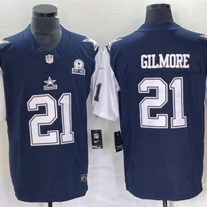 Men Dallas Cowboys #21 Stephon Gilmore Navy 2023 F.U.S.E. With 1960 Patch Vapor Limited Stitched Football Jersey