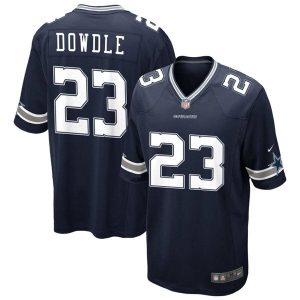 Men Dallas Cowboys #23 Rico Dowdle Navy Stitched Football Game Jersey