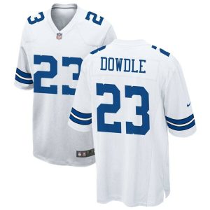 Men Dallas Cowboys #23 Rico Dowdle White Stitched Football Game Jersey